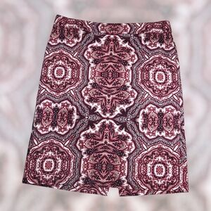 Van Heusen Red and Black Patterned Pencil Skirt Size 8